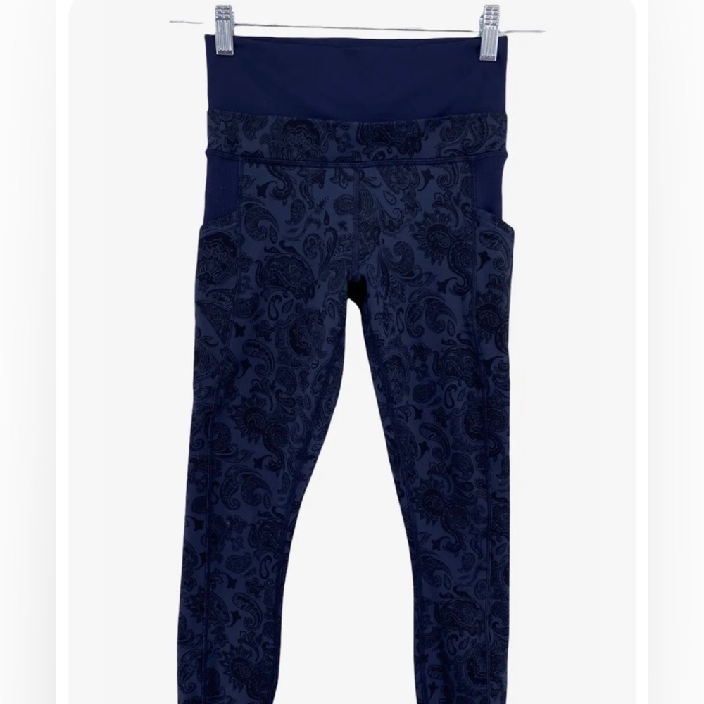 Lululemon En Route Crop legging Blue Paisley Jogger Full-on Luon Sz6☀️ - Picture 15 of 16